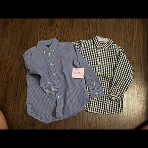 Boy button down shirts. Size 5. Lightly worn. Selling BOTH together